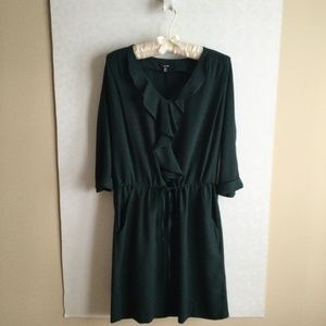 Jacob Dress Casual Drawstring Forest Green Size Med